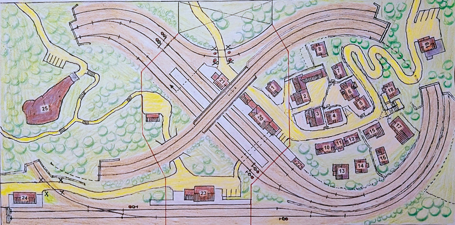 Nun mussten wir wegen des Höhenniveaus des rechten hinteren Tunnels die Straßenführung anpassen, damit das natürlich wirkt.